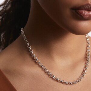 Sterling Silver Italian Rolo-Link Necklace 20"